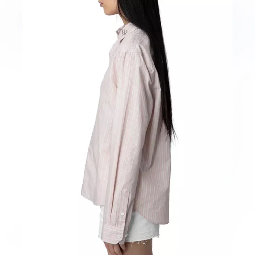 Zadig & Voltaire Sydna Raye Cool Cat Cotton Shirt NET's Tags Sz S Girlhood Core - Picture 15 of 15